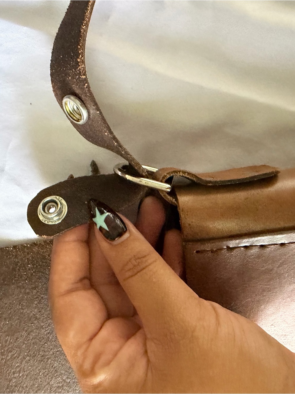 Moxie and Oliver Leather Crossbody Bag with Turquoise Bird & Sunflowers - Picture 11 of 16